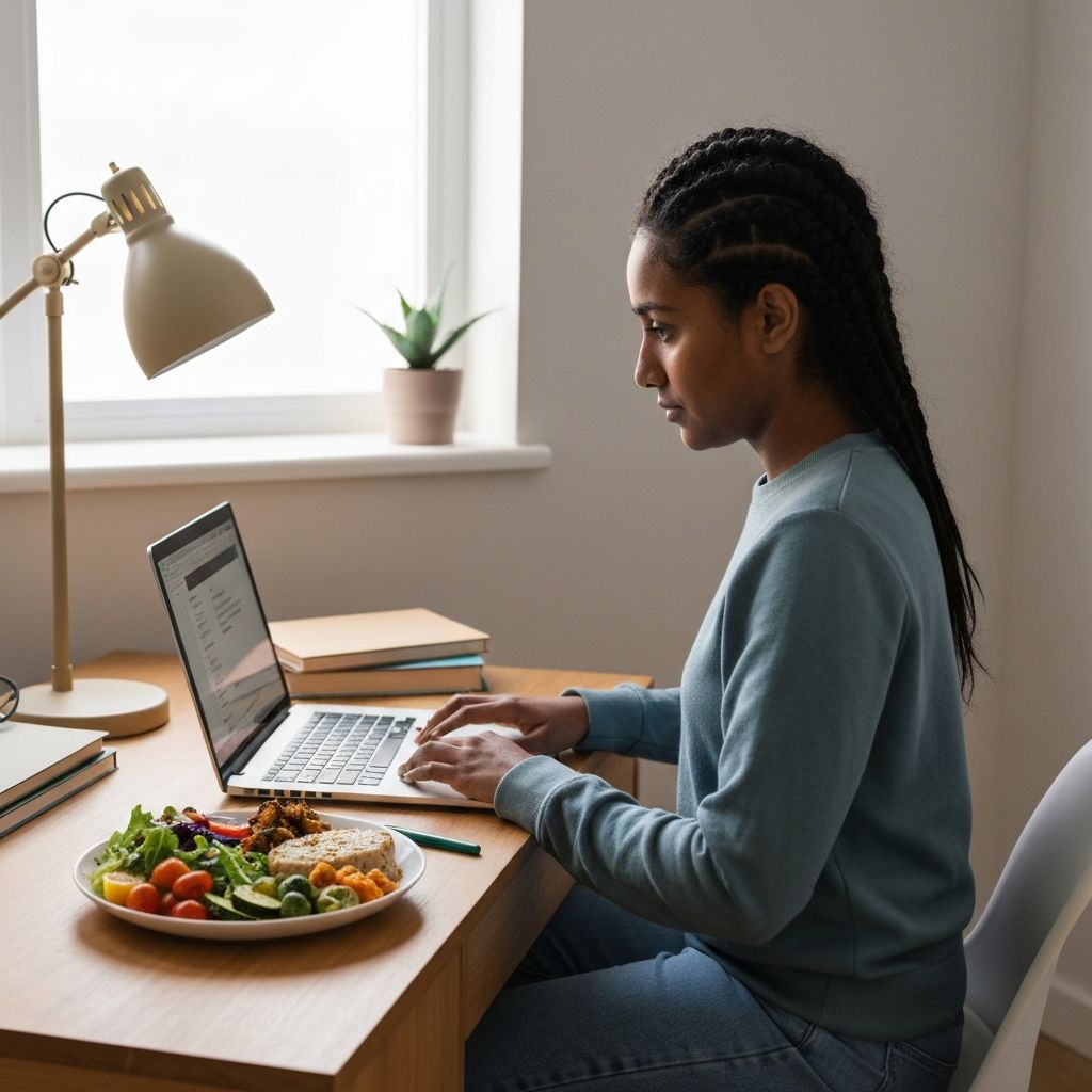 Работа от лаптоп с храна наблизо